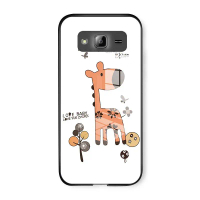Vỏ cho Samsung J3 2015 J3 2016, vỏ cứng in hình hươu cao cổ, chống sốc, nắp lưng kính cường lực