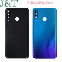 For Huawei P30 Lite Nova 4e Battery Back Cover 3D Glass Panel P30Lite Rear Door Housing Case Adhesive Add Camera Lens Replace