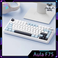 Aula F75 Wireless Mechanical Gaming Keyboard 3 Mode 2.4g/Usb/Bluetooth Keyboard 80Keys Rgb Hot Swap Gamer Keyboard For Laptop Pc