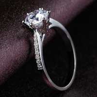 戒指 925微鑲碎鑽女款求婚訂婚結婚戒指八心八箭一克拉仿真鑽戒 尾牙