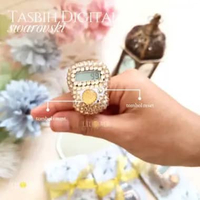 Tasbih Digital Mini Finger Counter Mutiara Swarovski | Tasbih Digital Jari 0–99999 + Baterai