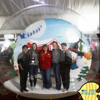 Christmas Giant Human Size Inflatable Snow Globe Photo Booth With Blowing Snow