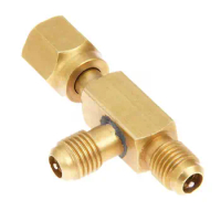 Fluoride Tee Adapter Refrigeration Tool Air Conditioning 1/4" Charging Fitting Hose 5/16" Male/female Inch Safe G0n7