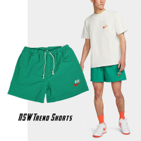 Nike 短褲 NSW Trend 綠 紅 男款 防潑水 拉鍊口袋 抽繩 寬鬆 膝上 復古 刺繡 小格紋 DM5282-365