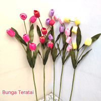 BUNGA TULIP SUDUT PANJANG TINGGI DEKORASI ARTIFICIAL PLASTIK Hiasan