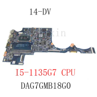 For HP Pavilion 14-DV Laptop Motherboard SRK05 I5-1135G7 CPU N18S-G5-A1 MX350 MX450 2G GPU DAG7GMB18G0 Mainboard 100% Test