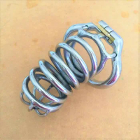 Stainless Steel Male Chastity Cage Huge Men's Locking Belt Restraint Device C147 Male Chastity Cock Rings