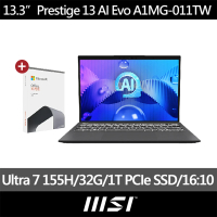 Office 2021★【MSI】Prestige 13 AI Evo A1MG-011TW(Ultra 7 155H/32G/1T SSD/Win11Pro)