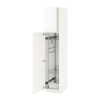 METOD 高櫃附清潔用品收納架, 白色/ringhult 白色, 40x60x200 公分