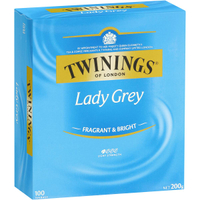 【TWININGS 唐寧茶包】辦公室必備 下午茶首選LADY GREY TEA 經典皇室御用仕女伯爵茶包 100入/盒