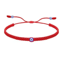 5Pcs Turkish Evil Eye Lucky Kabbalah Red String Bracelet Kit Adjustabl