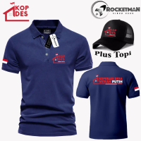 Plus Topi - Poloshirt Pendek Kopdes Koperasi merah Putih Desa Baju Kaos Kerah Seragam Pria Wanita Te