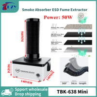 TBK-638 Mini Smoke Absorber ESD Fume Extractor Instrument Solder iron Efficient Purification Smoke for Cell Phone Machine Tool