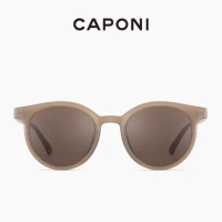 CAPONI Vintage Sunglasses Women Eyewear Retro Round Polarized Sun Glasses UV400 Ray Cut Brand Designer Female Shades CP80619