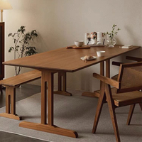 北歐 餐桌 餐桌椅組合 北歐白蠟木原木餐桌簡約長方形實木書桌辦公桌現代小戶型客廳飯桌