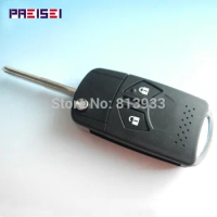 PREISEI 10pieces/lot 2 Button Car Remote Flip Modified Key Shells Replacements For Mitsubishi Key Fob