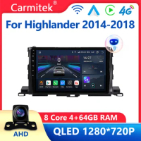 4G CarPlay Android 4G+64G Car Radio Multimedia Player For Toyota Highlander 2014 - 2018 GPS no 2din 2 din dvd WIFI
