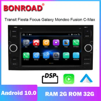 Bonroad Car Radio Android 10.0 GPS Multimedia Player Carplay DSP Navigation For Ford Focus 2 Mondeo S C Max Kuga Fiesta Fusion
