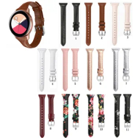 20mm 22mm Slim Genuine Leather Band Strap for Samsung Galaxy Watch Active 2 for Watch 4 5 6 / Watch3 41mm Watchband accessories