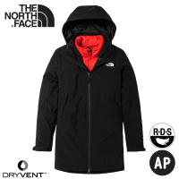 【The North Face】女 二件式防風透氣羽絨外套《黑/粉橘》4NAI/保暖連帽外套/防潑水/休閒外套(悠遊山水)