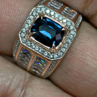 PERMATA COBALT SPINEL IKATAN PERAK HANDMADE MICROSETTING