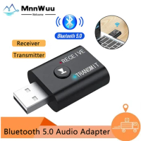 MnnWuu 2 IN1 USB wireless Bluetooth adapter 5.0 suitable for computer TV laptop computer speakers earphones Bluetooth adapter