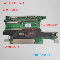 DAX32DMBAE0 For HP ProBook X360 15-BL Laptop Motherboard With CPU i7-8550U PN:941662-601 100% Test OK