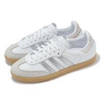 【adidas 愛迪達】德訓鞋 Samba OG W 女鞋 男鞋 白 銀 復古 膠底 休閒鞋 愛迪達(JI2725)