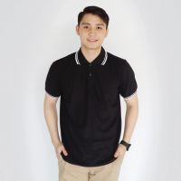Sc Kaos Polo Pria Kerah Lis Seragam Polos Pendek Baju Hitam Basic