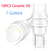 10x T10 Led W5W Led Ceramic 3D Canbus Bulb Car Interior Light WY5W 194 168 Reading Dome Light Instrument Plate Turn Side Lamp
