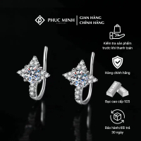 Khuyên tai bạc nữ PMJ bông tai 925 đính đá cao cấp Rina Phúc Minh jewelry PMJSK0308