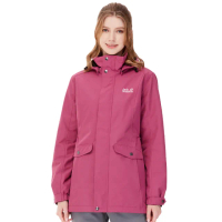 【Jack wolfskin 飛狼】女 修身防風防潑水保暖外套 衝鋒衣(蓄熱鋪棉 / 紫紅)