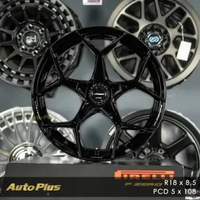 VELG LENSO JAGER VAMOS 5 RING 18 PCD 5x108 Black / Laser Text