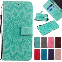 3D Wallet Flip Sunflower Leather Case For iPhone 11 Pro X XS XR Max 5 5S SE 6 6S 7 8 Plus Book Cases Soft TPU Phone Cover Fundas