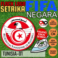 Patch Badge Emblem Flock Setrika iron-on Baju Jersey Logo FIFA NEGARA TUNISIA [01]