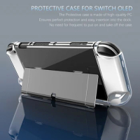 Hard Transparent Shell Protective Flip Clear Case Cover Frame Clear Protector for Nintendo Switch Oled Game Console Accessories