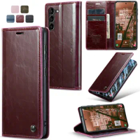 100pcs/lot For Samsung Galaxy S23 S22 S21 Ultra Magnetic Wallet Leather Case Retro Leather Case For Galaxy A54 A34 A24 A14