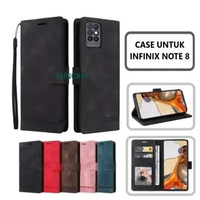 SUNCASE Infinix NOTE 8 cover hp model dompet multi fungsi flip case wallet leather SUNCASE RED