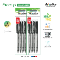 [FlexOffice] StartUp 0.7mm - pack 4pcs -  Retractable Ball-Pen - Blue/Black/Red - FO-GELB021