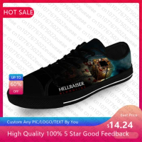 Hellraiser Movie Pinhead Horror Casual Cloth Fashion 3D Print Low Top Canvas Shoes Men Women Lightweight Breathable Sneakers