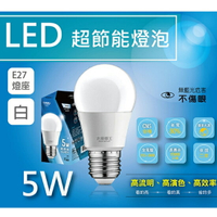 MAXSTAR太星電工 5W超節能LED燈泡 A805W/A805L 白光/暖白光/黃光 廣角 節能燈泡 省電