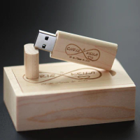 JASTER 5pcs/Lot Wooden + Box USB Flash Drive U Stick Pendrive 4GB 16GB 32GB 64GB 128GB Memory Creativo Personal Free LOGO Gift