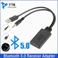 Universal Car Wireless Bluetooth-compatible Receiver USB 3.5Mm Aux Media Bluetooth 5.0 Music Player Audio Cable Adapter For BMW
