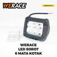 WERACE Lampu Sorot Cwl Tembak LED Cree 6 Mata Kotak Plastik Besar 18 Watt 12 Volt Putih Kuning