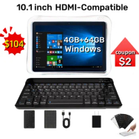 10.1 INCH 64 Bit System F1 4GB DDR+64GB ROM Windows 10 Tablet PC IPS HDMI-Compatible Dual Camera 8000 Mah Battery