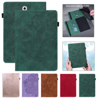 Emboss Flower Flip Cover For Funda Samsung Galaxy Tab S2 Case 9.7" Wallet Tablet Coque For Galaxy Tab S2 9.7 T810 T813 T815 T819