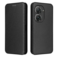 Zenfone 9 5G 9Z 10 10Z Flip Case Luxury PU Carbon Fiber Leather Book Card Holder Cover For ASUS Zenfone 9 10 Phone Cases Bags