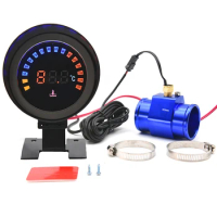 52mm Water Temperature Gauge with Sensor Water Temp Meter Adaptor Joint Pipe Radiator 26-40mm for Gasoline Diesel Car 12V24V