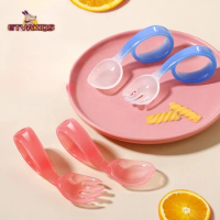 Baby Silicone Training Spoon and Fork Eating Independently Eating Independently New Feeding Tablewar