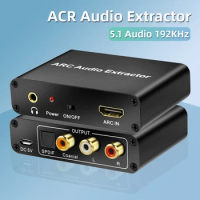 HDMI ARC Audio Extractor to L/R Coaxial SPDIF Jack Return Channel Converter For Fiber RCA 3.5mm Headphone